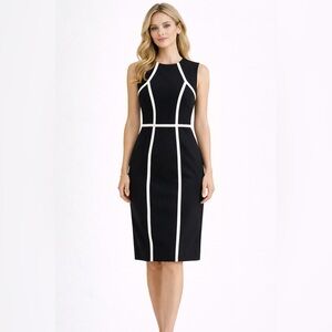 Calvin Klein Black Sheath Dress | Corpcore Work Office Minimalist